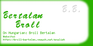 bertalan broll business card
